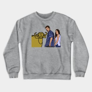 Ox Girlfriend and Distracted Boyfriend Crewneck Sweatshirt